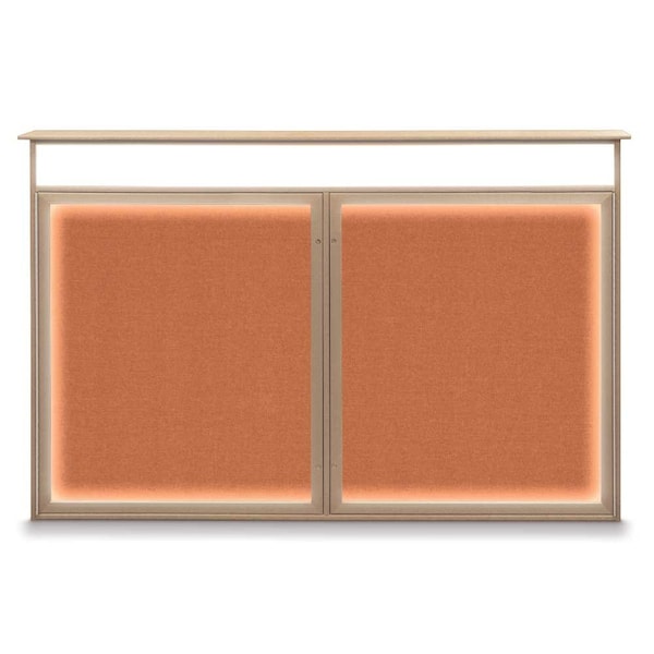 United Visual Products 96"x48" 2-Door Enclosed Outdoor Letterboard, Burgundy/Black UV1161DDD9648PLUS-BLACK-BURGUN - main